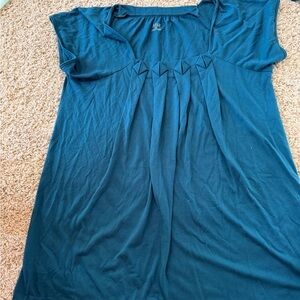 a.n.a Teal Pleated Blouse